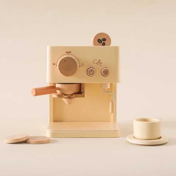 koa montessori wooden coffee maker play set