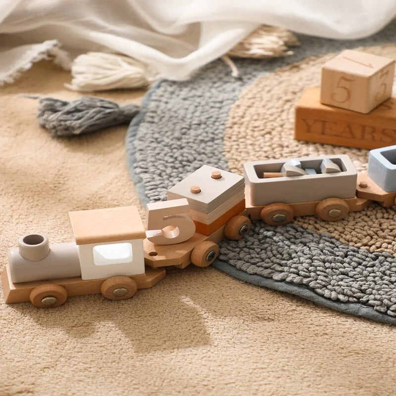 arlo wooden birthday stacking train