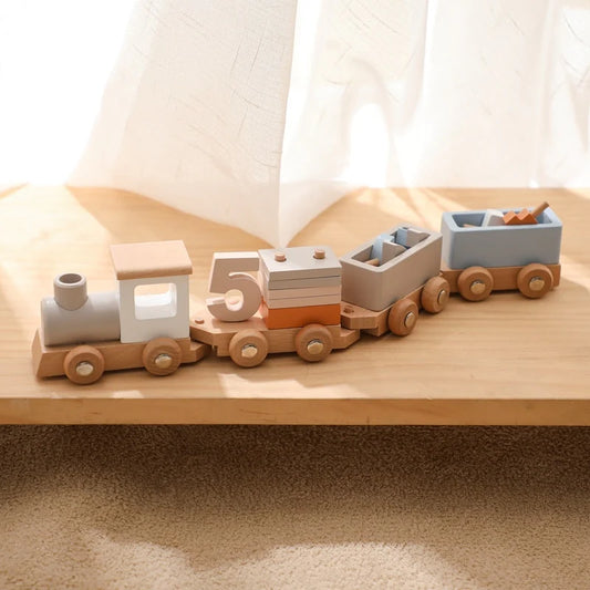 arlo wooden birthday stacking train