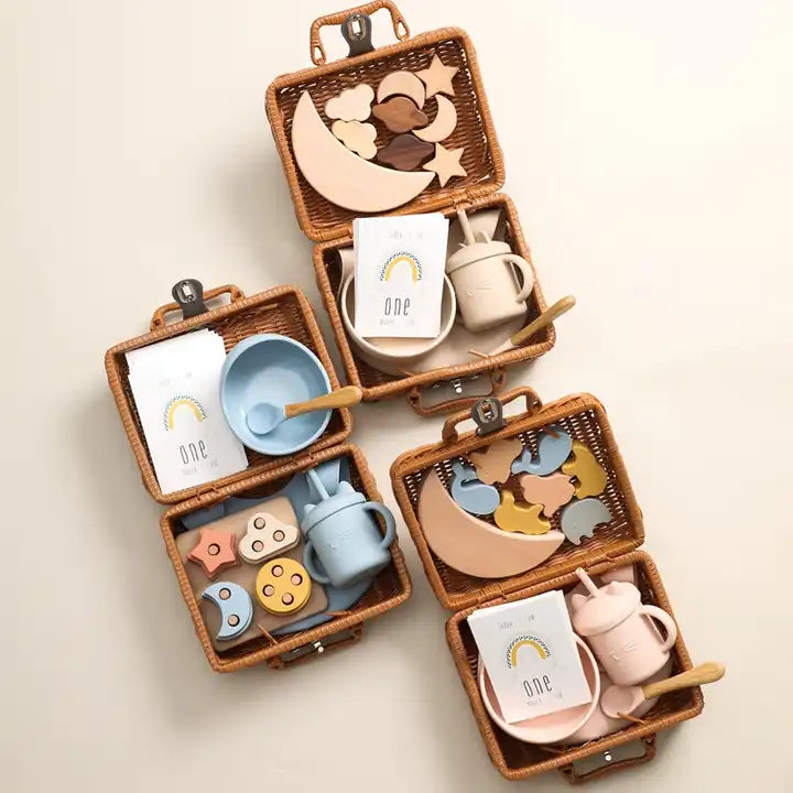 boho baby feeding set giftbox 6pcs