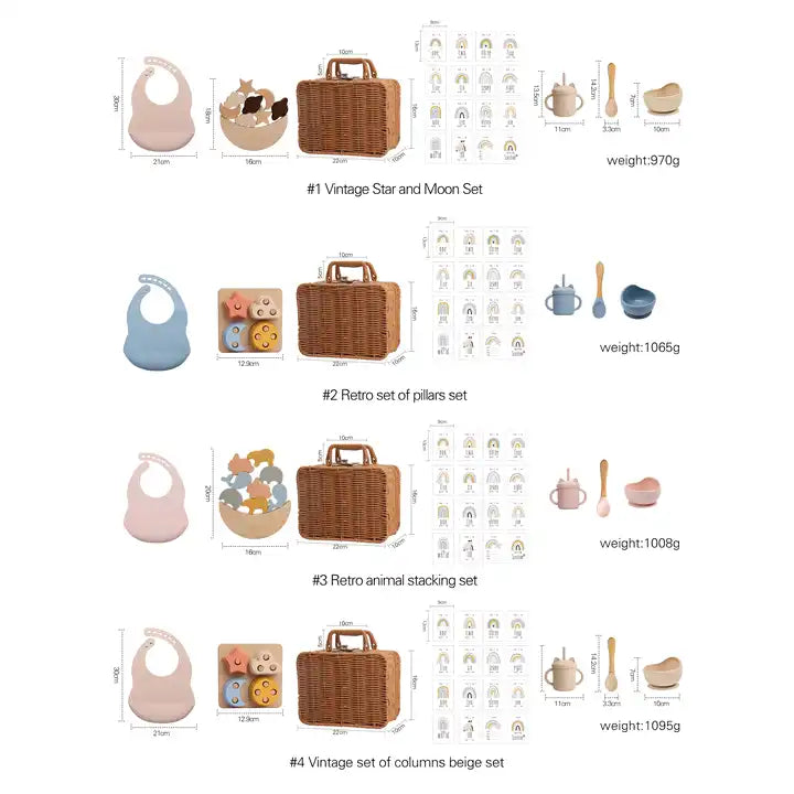 boho baby feeding set giftbox 6pcs