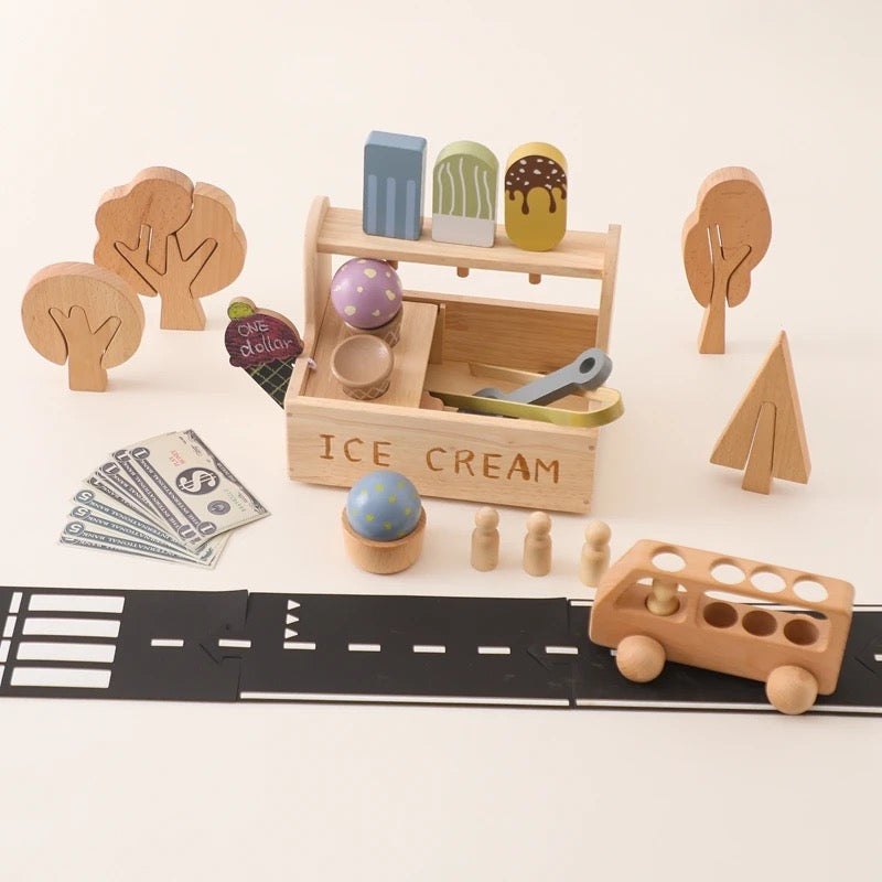 mela montessori wooden ice-cream station