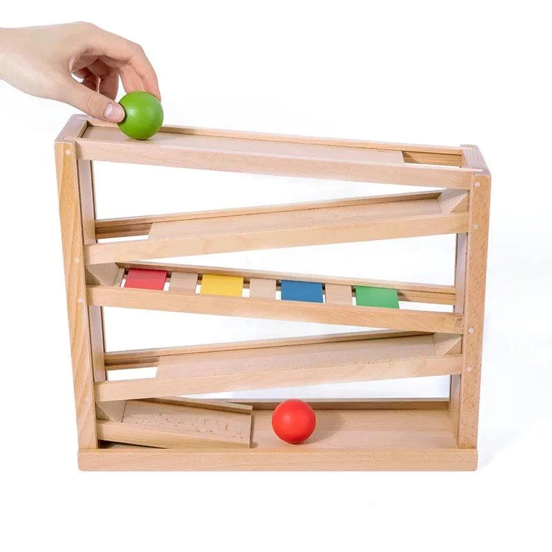 levi montessori wooden car ramp racer