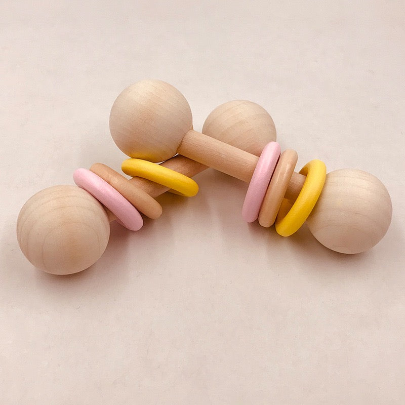 wooden dumbbell teether