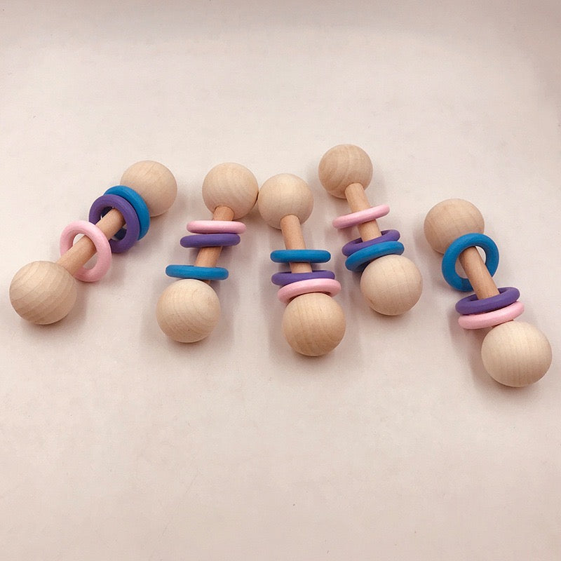 wooden dumbbell teether