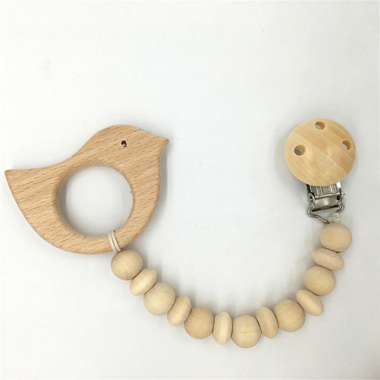 elephant wooden pacifier chain